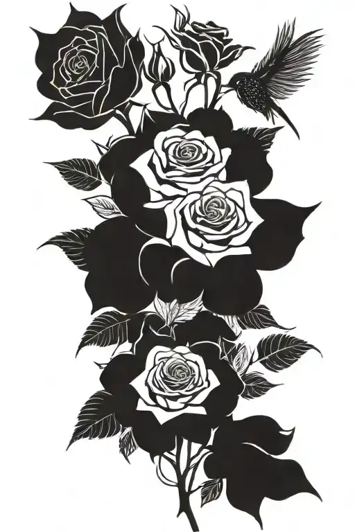 Roses, animals, family  tattoo design idea