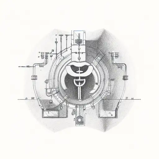 A psychologist's symbol integrated with electrical circuitry tattoo design idea