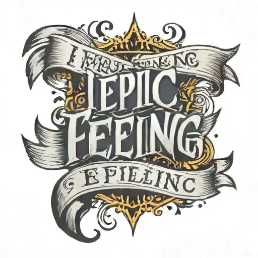 a phrase on the forearm horizontally, written "I WAS FEELING EPIC" in a traditional font tattoo design idea