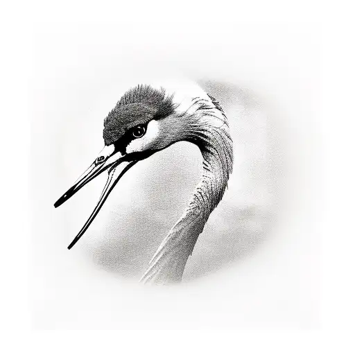 sandhill crane standing in water near hurricane street sign with storm rolling in over head  tattoo design idea