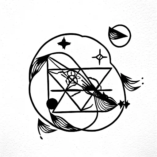 Japanese interstellar  tattoo design idea