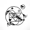 Japanese interstellar  tattoo design idea