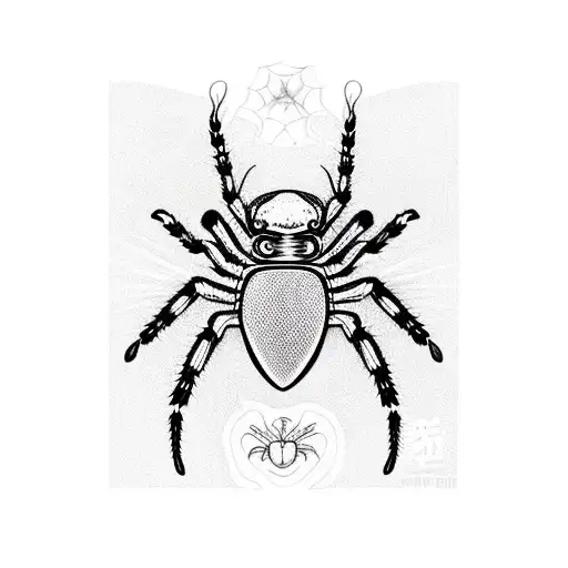 an animal that the left side is a spider and the right side is a moth tattoo design idea