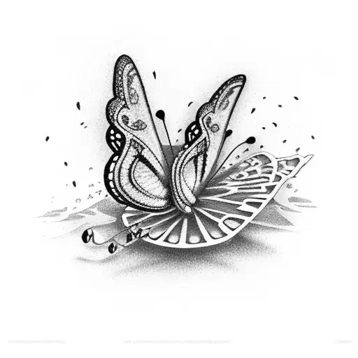 butterfly and spongebob tattoo design idea