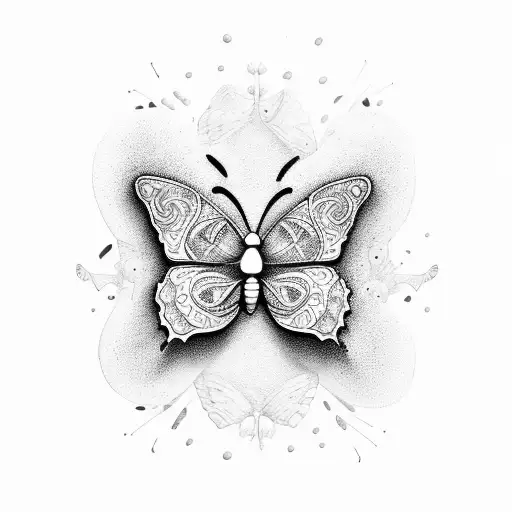 butterfly with spongebob tattoo design idea