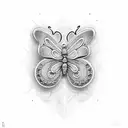 butterfly with spongebob tattoo design idea