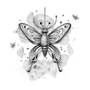 butterfly with spongebob tattoo design idea