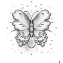 butterfly with spongebob tattoo design idea