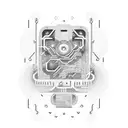 Computer circuitry intertwined with vocal cords tattoo design idea