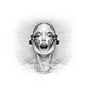 Computer circuitry intertwined with vocal cords tattoo design idea