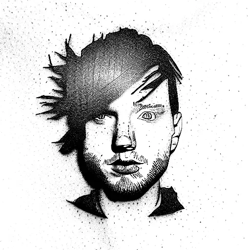 a combination of ed sheeran, eminem and linkin park tattoo design idea