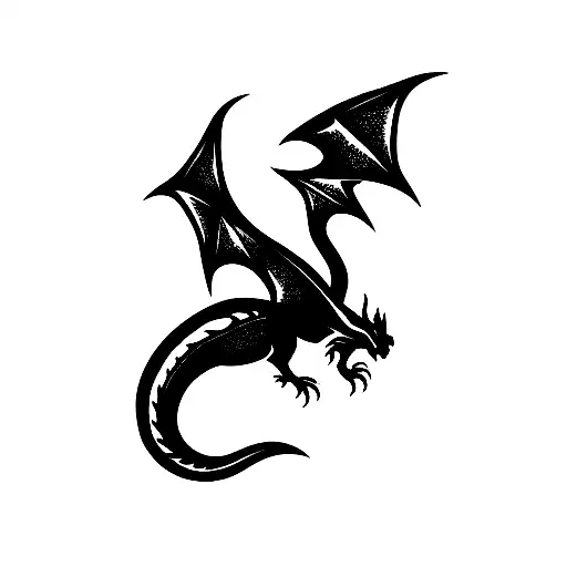 Dragon in air tattoo design idea