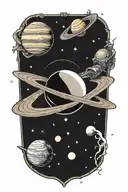 saturn planet tattoo design idea