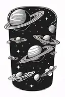 saturn planet tattoo design idea