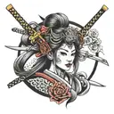 samurai lady tattoo design idea