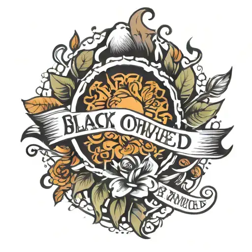 text black owned tattoo design idea