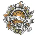 text black owned tattoo design idea