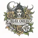 text black owned tattoo design idea