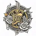 text black owned tattoo design idea