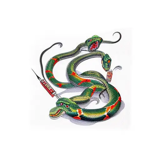 snake but medicine  tattoo design idea