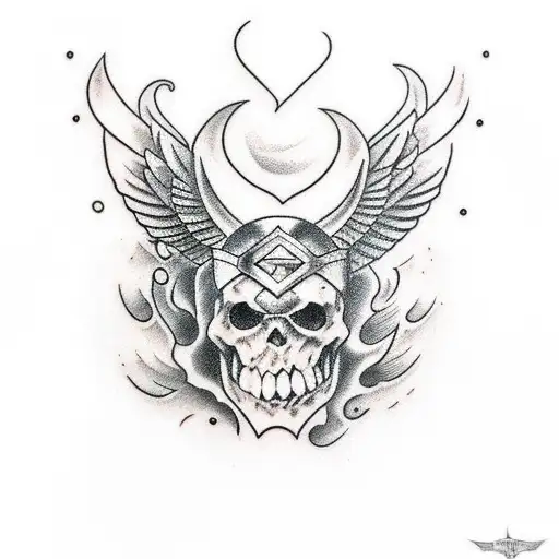 Martillo de thor y rallos tattoo design idea