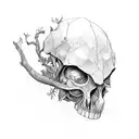 broken bones wrapped with ivy tattoo design idea