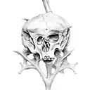 bones wrapped with ivy tattoo design idea