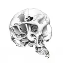 bones wrapped with ivy tattoo design idea