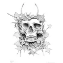 bones wrapped with ivy tattoo design idea