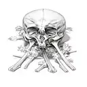 bones wrapped with ivy tattoo design idea