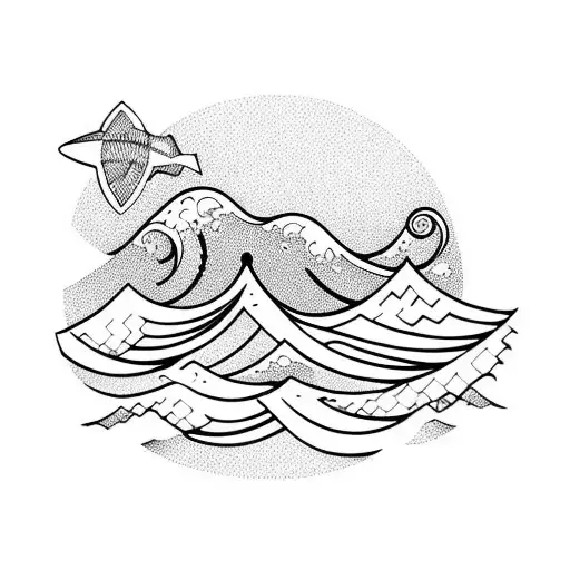 waves must be a barrel  tattoo design idea