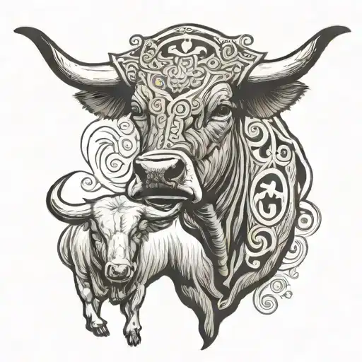 bevo longhorn with "Reyes" above him  tattoo design idea