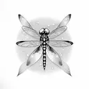 Dragonfly with stars and sparkles  tattoo design idea