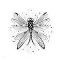 Dragonfly with stars and sparkles  tattoo design idea