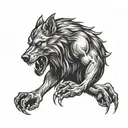 werewolf howling tattoo design idea