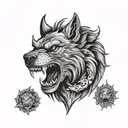 werewolf howling tattoo design idea