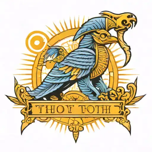 it will be the Egyptian god Thoth, around will be the sun, moons, book, etc tattoo design idea