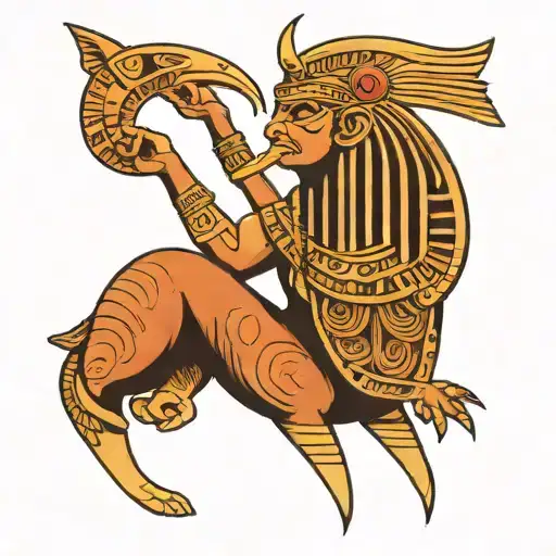it will be the Egyptian god Thoth, around will be the sun, moons, book, etc tattoo design idea