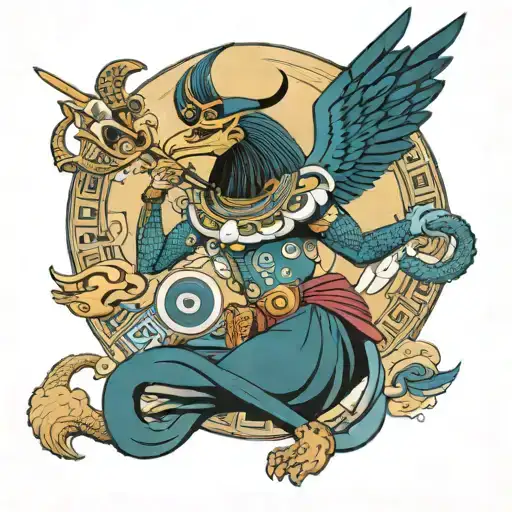 it will be the Egyptian god Thoth, around will be the sun, moons, book, etc tattoo design idea