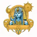 it will be the Egyptian god Thoth, around will be the sun, moons, book, etc tattoo design idea
