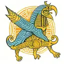 it will be the Egyptian god Thoth, around will be the sun, moons, book, etc tattoo design idea