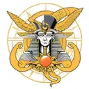 it will be the Egyptian god Thoth, around will be the sun, moons, book, etc tattoo design idea