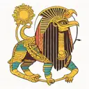 it will be the Egyptian god Thoth, around will be the sun, moons, book, etc tattoo design idea