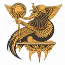 it will be the Egyptian god Thoth, around will be the sun, moons, book, etc tattoo design idea