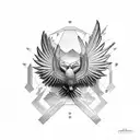 condor, araucaria, cruz del sur tattoo design idea