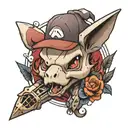 cubone Pokemon and mood tattoo design idea