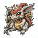 cubone Pokemon and mood tattoo design idea