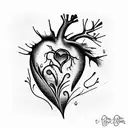 crying heart tattoo design idea