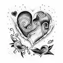 crying heart tattoo design idea