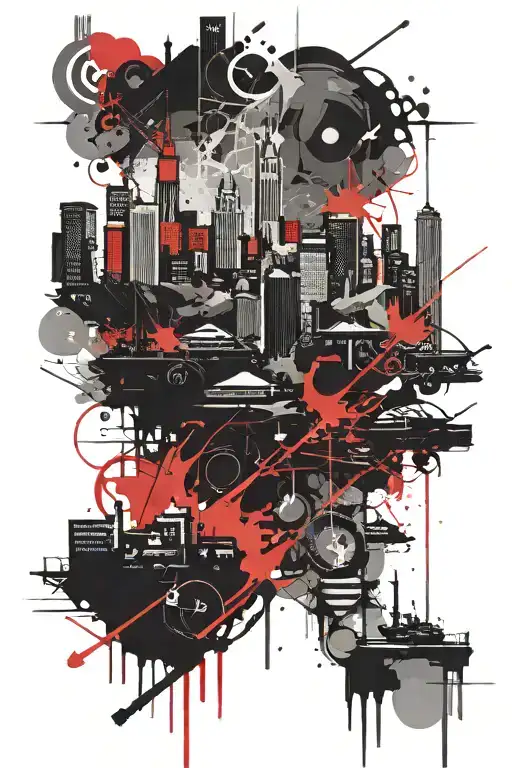 city skyline silhouette tattoo design idea